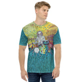 Peaceful Protest Men's Crew Neck T-Shirt on a clothing mannequin.